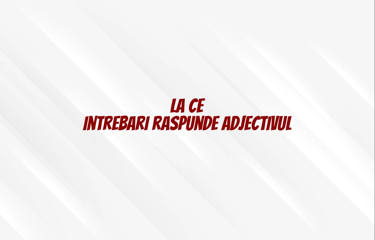 la ce intrebari raspunde adjectivul