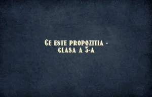 ce este propozitia clasa 3