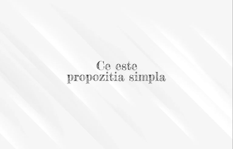 ce este propozitia simpla