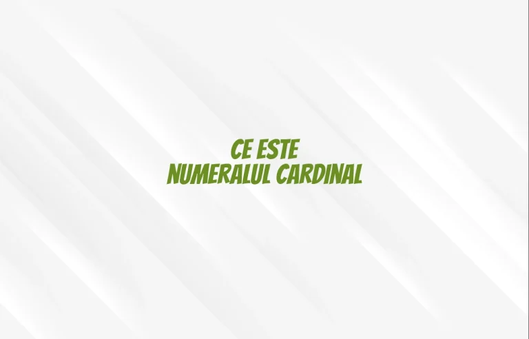 ce este numeralul cardinal