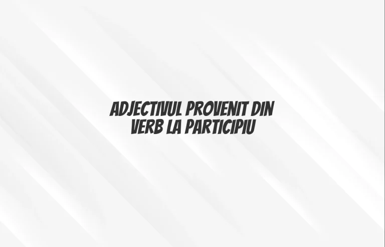 adjectiv provenit din verb la participiu