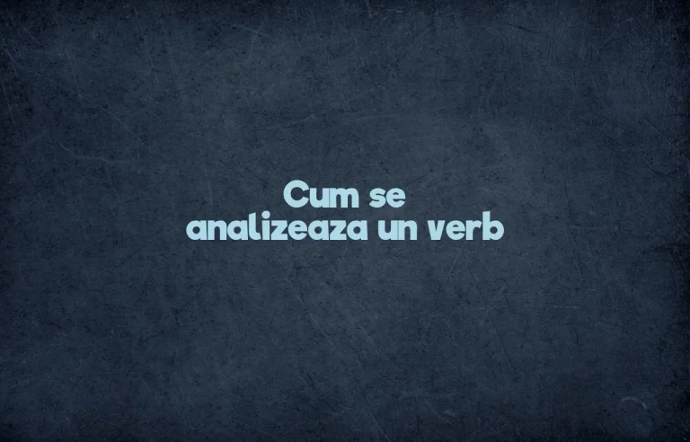 cum se analizeaza un verb