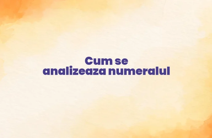 Cum se analizeaza numeralul