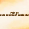 Prin ce este exprimat subiectul